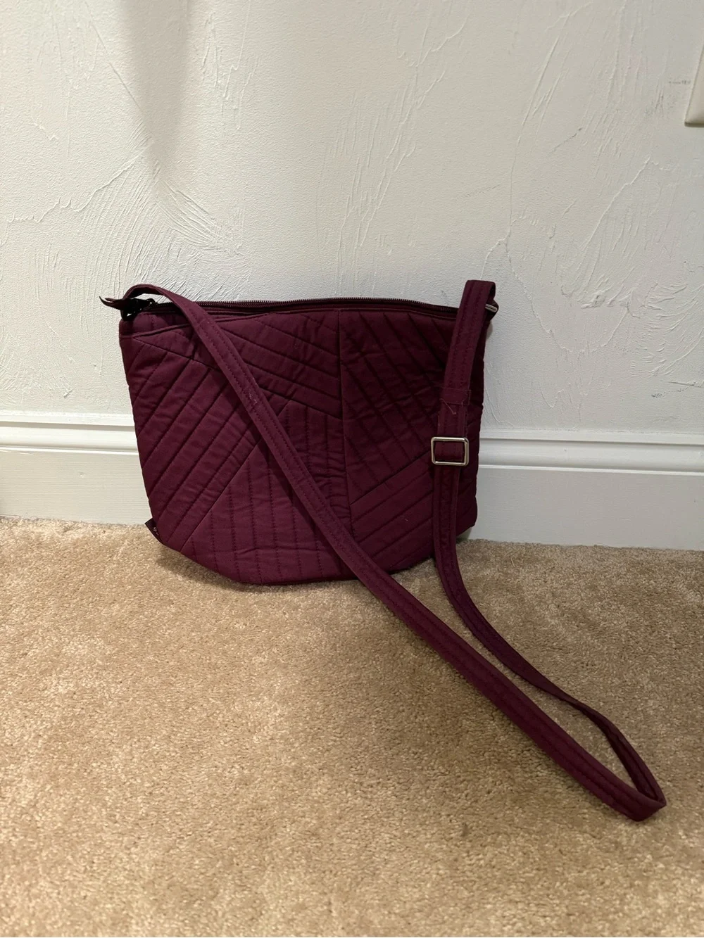 Vera Bradley Quilted Crossbody Bag in Wine Plum